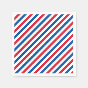 Patriotic Red White and Blue Stripes Napkin
