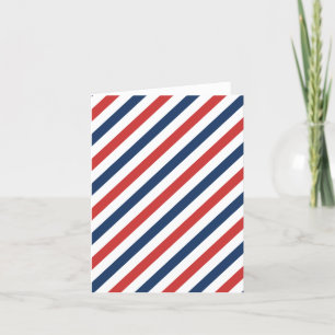 Patriotic Red White and Blue Stripes Thank You Card