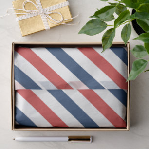 Patriotic Red White and Blue Stripes Tissue Paper