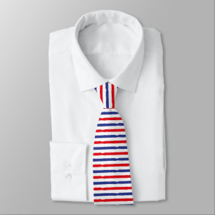 Patriotic Red White and Blue Stripes USA Freedom  Tie