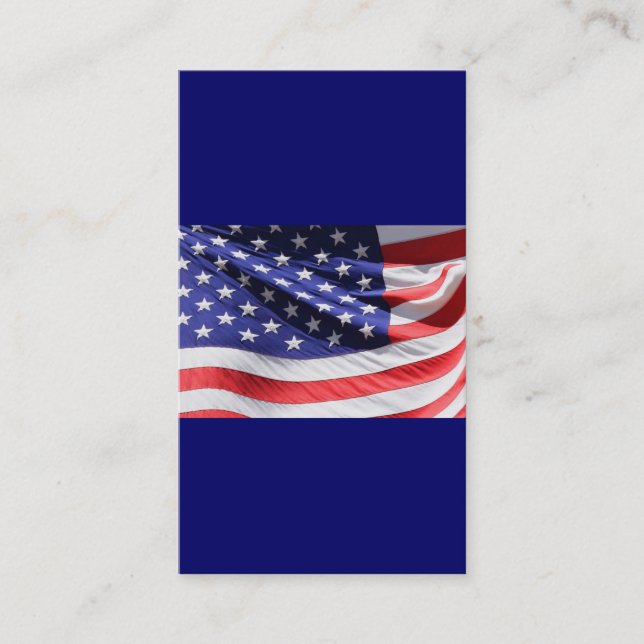 Patriotic Red White and Blue USA American Flag Business Card (Front)