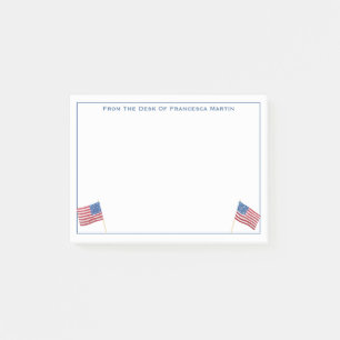Patriotic Red White And Blue USA Flag Personalised Post-it Notes