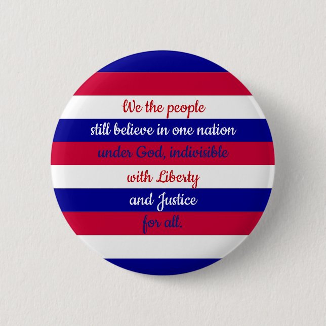 Patriotic Red White and Blue We the People Message 6 Cm Round Badge (Front)