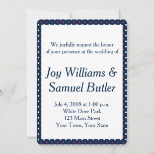 Patriotic Red, White and Blue Wedding Invitation