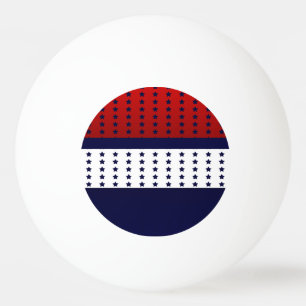 Patriotic Red White and Blue with stars design Ping Pong Ball