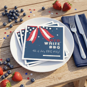 Patriotic Red White BBQ Napkins 4th of July Party