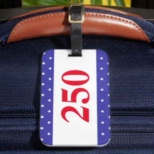 Patriotic Red White & Blue 250 Button Luggage Tag