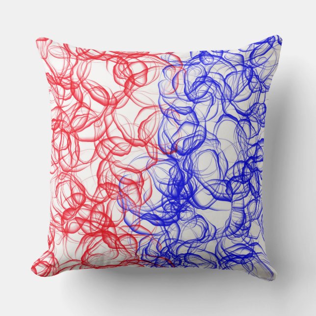 PATRIOTIC RED WHITE BLUE ABSTRACT PATTERNS CUSHION (Front)