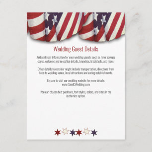 Patriotic Red White Blue Bunting Top Stars Bottom  Enclosure Card