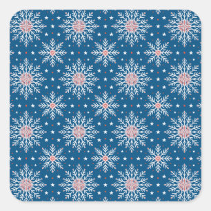 Patriotic Red White Blue Christmas Snowflake Seals
