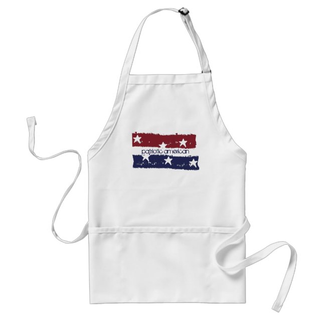 Patriotic Red, White & Blue Distressed Paint Apron (Front)