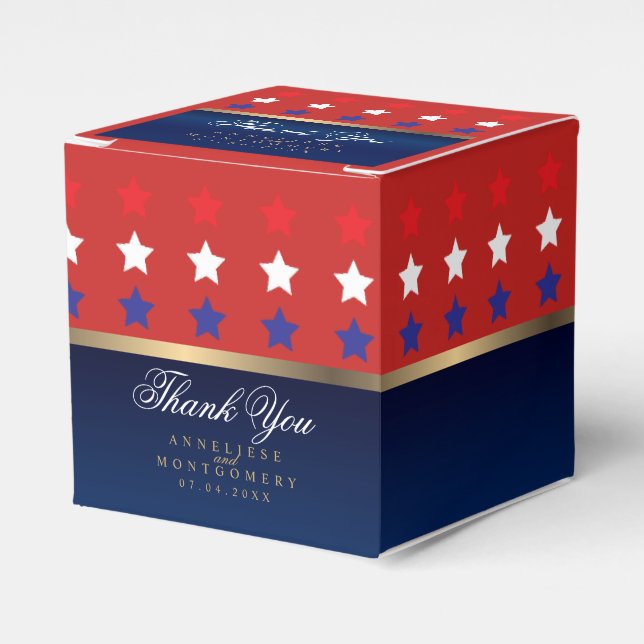 Patriotic - Red, White & Blue  Favour Box (Front Side)