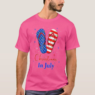 Patriotic Red White Blue Flip Flops Christmas In J T-Shirt