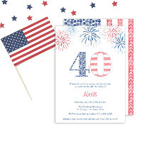 Patriotic Red White Blue Fun 40th Birthday Party