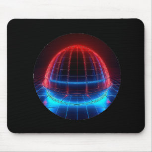 Patriotic Red White Blue Geodesic Dome Mouse Mat