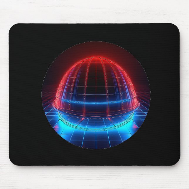 Patriotic Red White Blue Geodesic Dome Mouse Mat (Front)