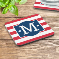 Patriotic Red White Blue Monogram Custom