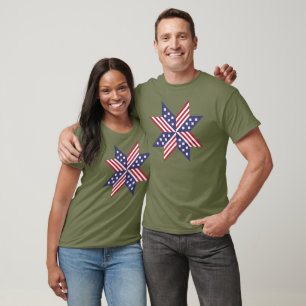 Patriotic Red White Blue Native Stars Stripes T-Shirt