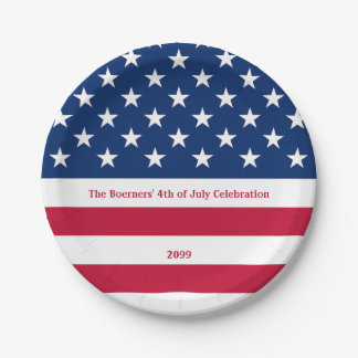 Patriotic Red White & Blue Old Glory Paper Plates