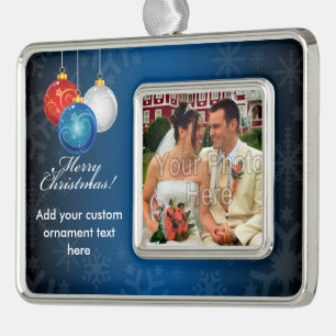 Patriotic Red White Blue Ornaments Merry Christmas