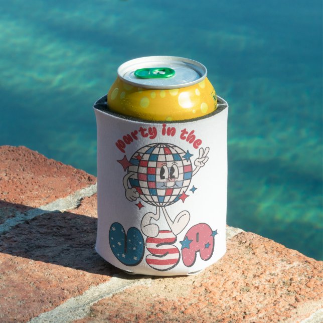 PATRIOTIC RED WHITE BLUE PARTY IN THE USA CAN COOLER (In Situ Pool)