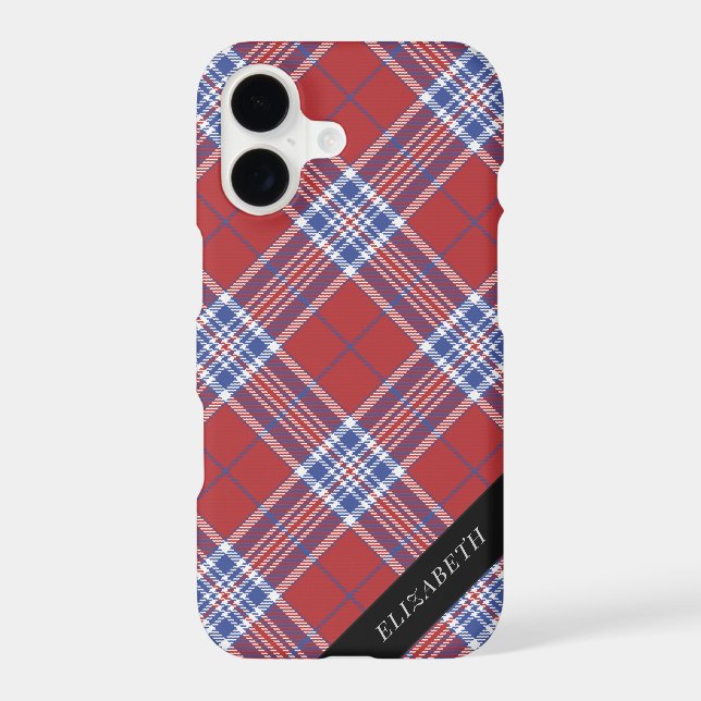 Patriotic Red White Blue Plaid Device Guard (Back)