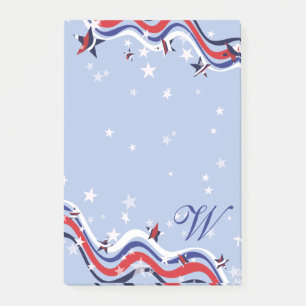 Patriotic Red White Blue Spangled Banner Stars Post-it Notes