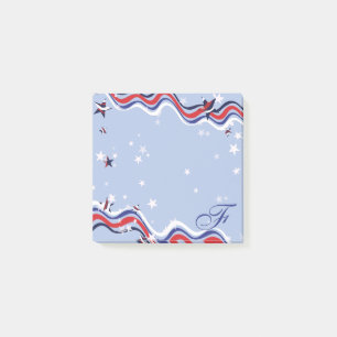 Patriotic Red White Blue Spangled Banner Stars Post-it Notes