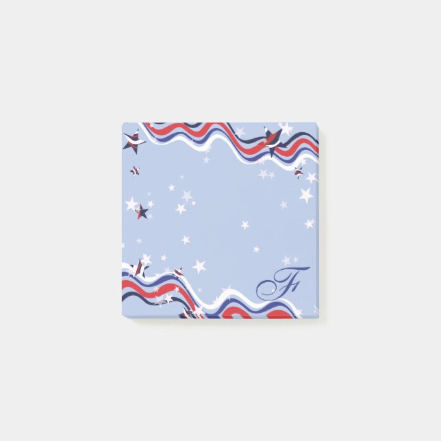 Patriotic Red White Blue Spangled Banner Stars Post-it Notes (Front)
