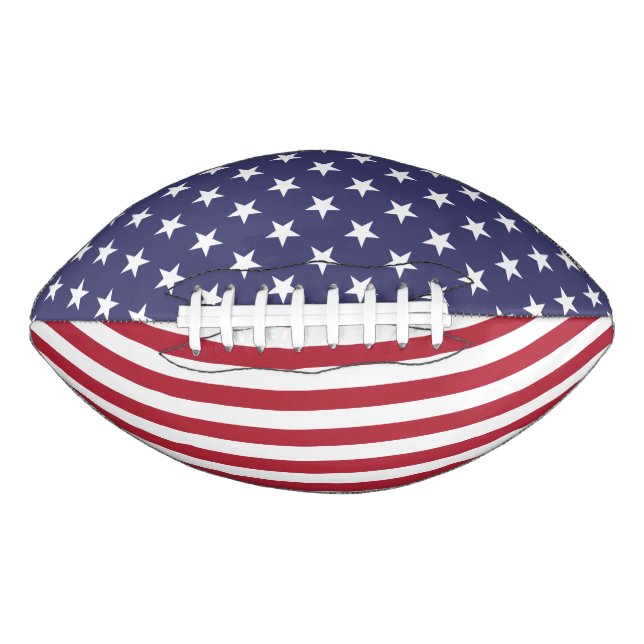 Patriotic Red White Blue Stars And Stripes Flag American Football (Front)