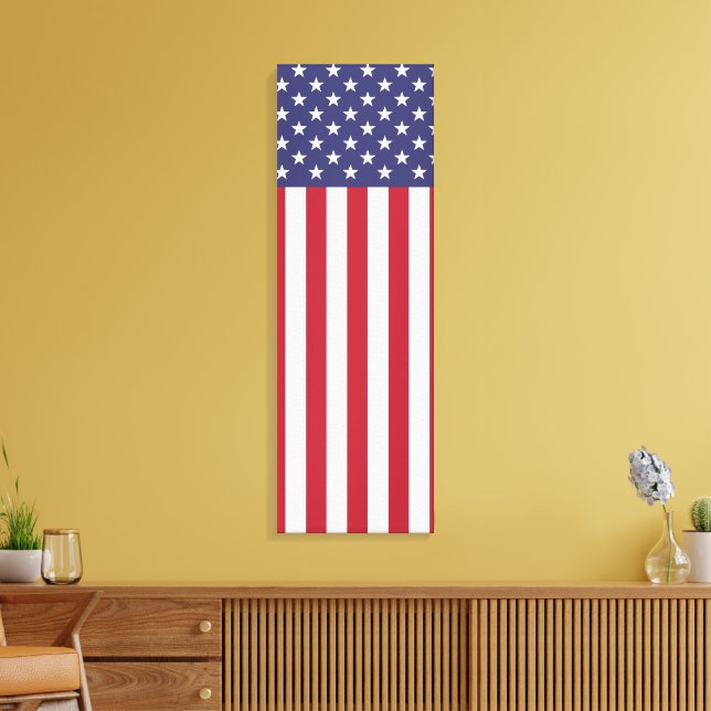 Patriotic Red White Blue Stars And Stripes Flag Canvas Print (Insitu(LivingRoom))