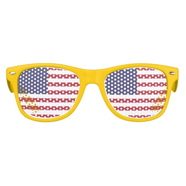 Patriotic Red White Blue Stars And Stripes Flag Kids Sunglasses (Front)