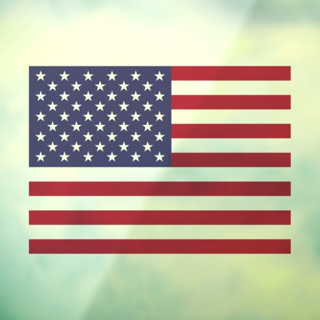 Patriotic Red White Blue Stars And Stripes Flag Window Cling (Sheet 3)