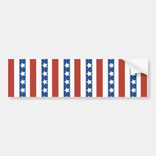 Patriotic Red White Blue Stars and Stripes Freedom Bumper Sticker