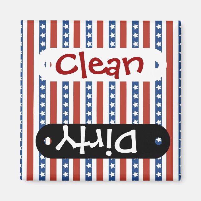 Patriotic Red White Blue Stars and Stripes Freedom Magnet (Front)