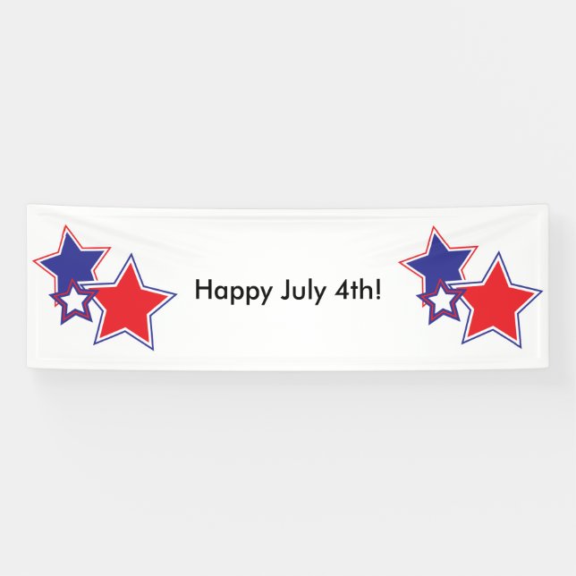 Patriotic Red White Blue Stars Banner (Horizontal)