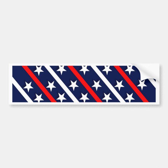 patriotic red white blue stars bumper sticker (Front)
