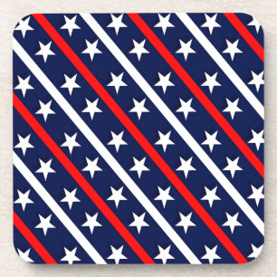 patriotic red white blue stars coaster