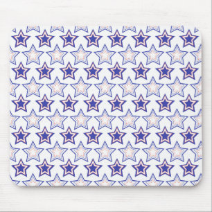 PATRIOTIC RED WHITE BLUE STARS MOUSE MAT