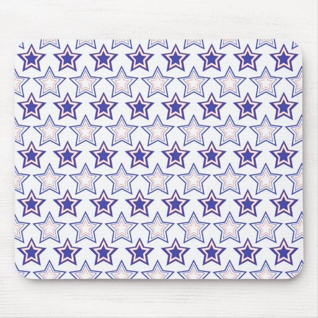 PATRIOTIC RED WHITE BLUE STARS MOUSE MAT (Front)