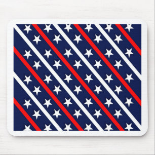 patriotic red white blue stars mouse mat