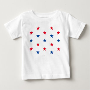 Patriotic red white blue stars pattern 4th of July Baby T-Shirt
