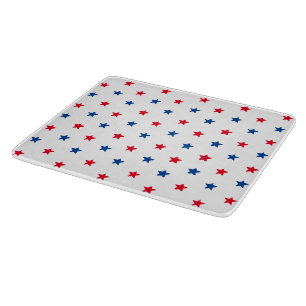 Patriotic red white blue stars pattern 4th of July Cutting Board