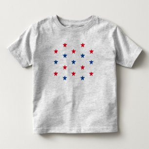Patriotic red white blue stars pattern 4th of July Toddler T-Shirt