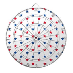 Patriotic red white blue stars pattern Holiday fun Dartboard