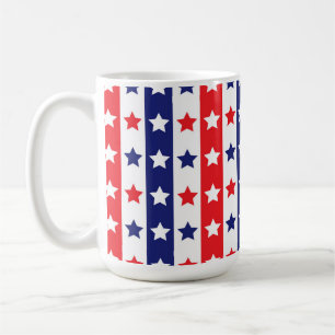PATRIOTIC RED WHITE BLUE STARS & STRIPES COFFEE MUG