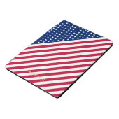 Patriotic Red White Blue Stars Stripes Monogrammed iPad Pro Cover (Side)