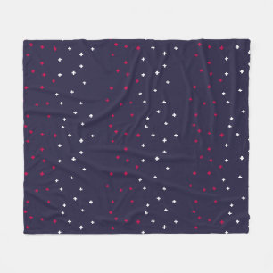 Patriotic red white & blue Swiss cross plus sign Fleece Blanket