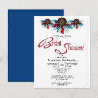Patriotic Red White Blue Top Border Half Flowers