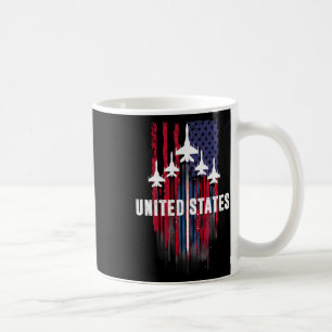 Patriotic Red White Blue Usa Flag Fighter Jets 4th Coffee Mug